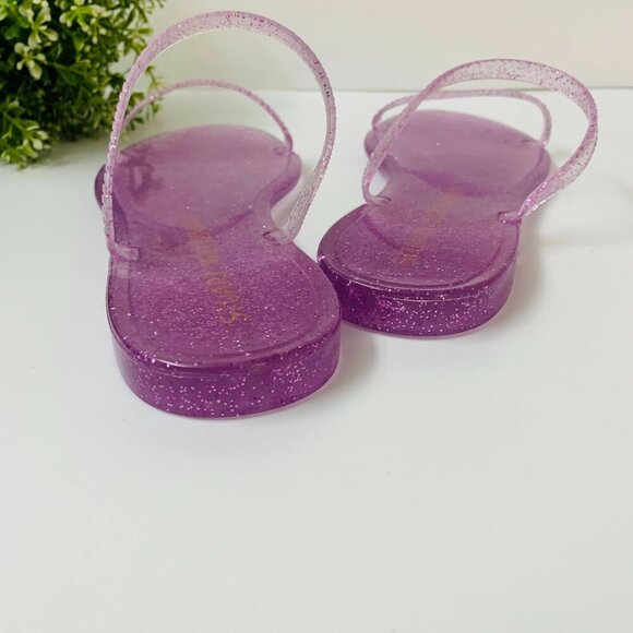 Stuart Weitzman WomensSawyer Slide Glittery Rubber Jelly Sandal 8B in India Pink - Picture 4 of 8